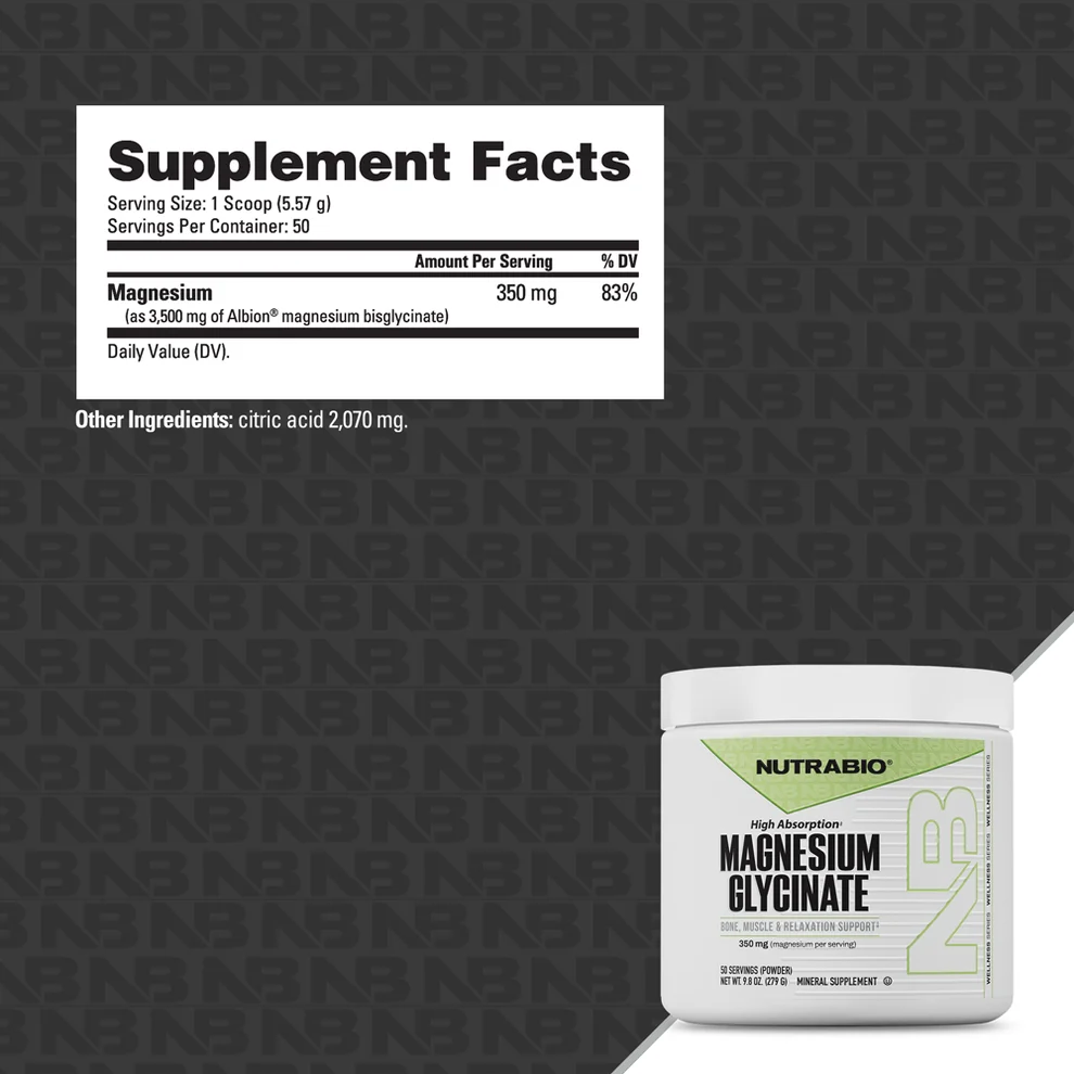 NutraBio Magensium Glycinate Powder