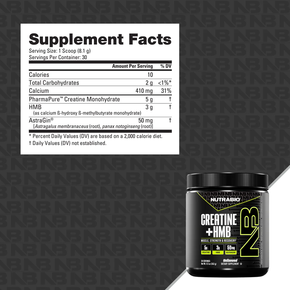 NutraBio Creatine + HMB