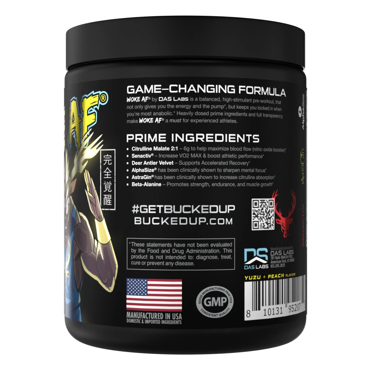 Bucked Up WOKE AF Pre-Workout Anime Series: Yuzu & Peach Flavor