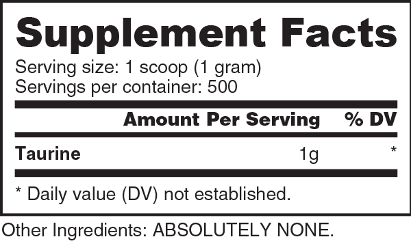 Nutra Bio Taurine Powder 500g