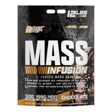 Nutrex Mass Infusion 12lb - High-Calorie Mass Gainer For Maximum Muscle Growth