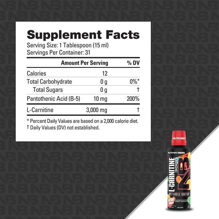 NutraBio LeanShots L-Carnitine 3000