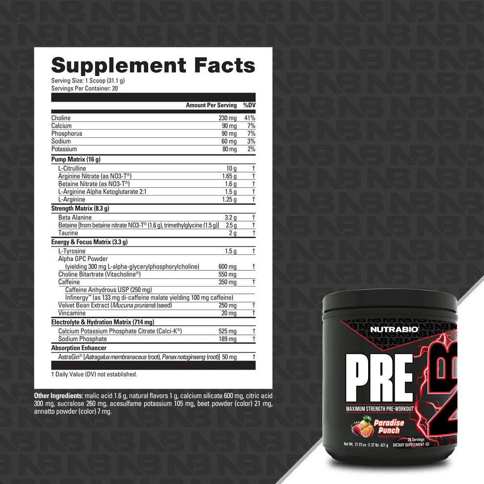 NEW NutraBio PRE