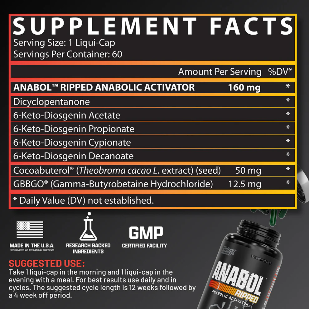Nutrex Anabol Ripped - Anabolic Activator & Fat Burner