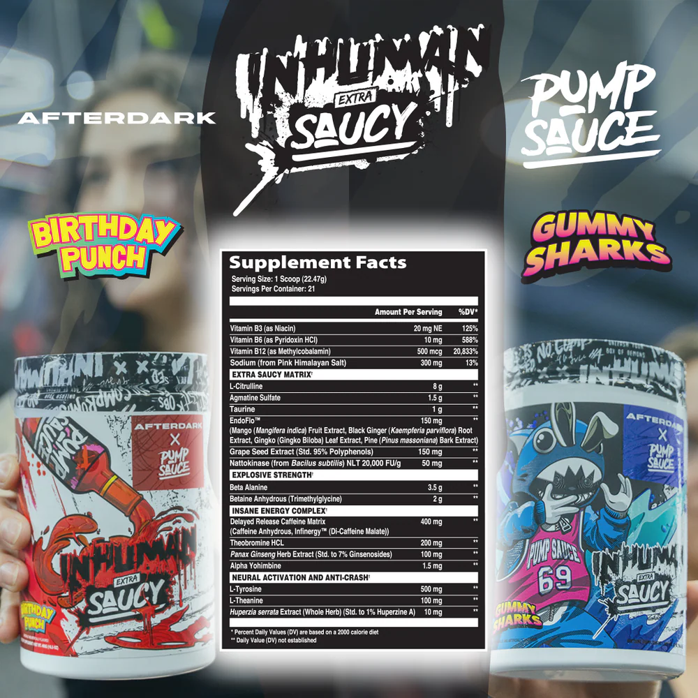 AfterDark X Pump Sauce: Inhuman Extra Saucy Pre-Workout