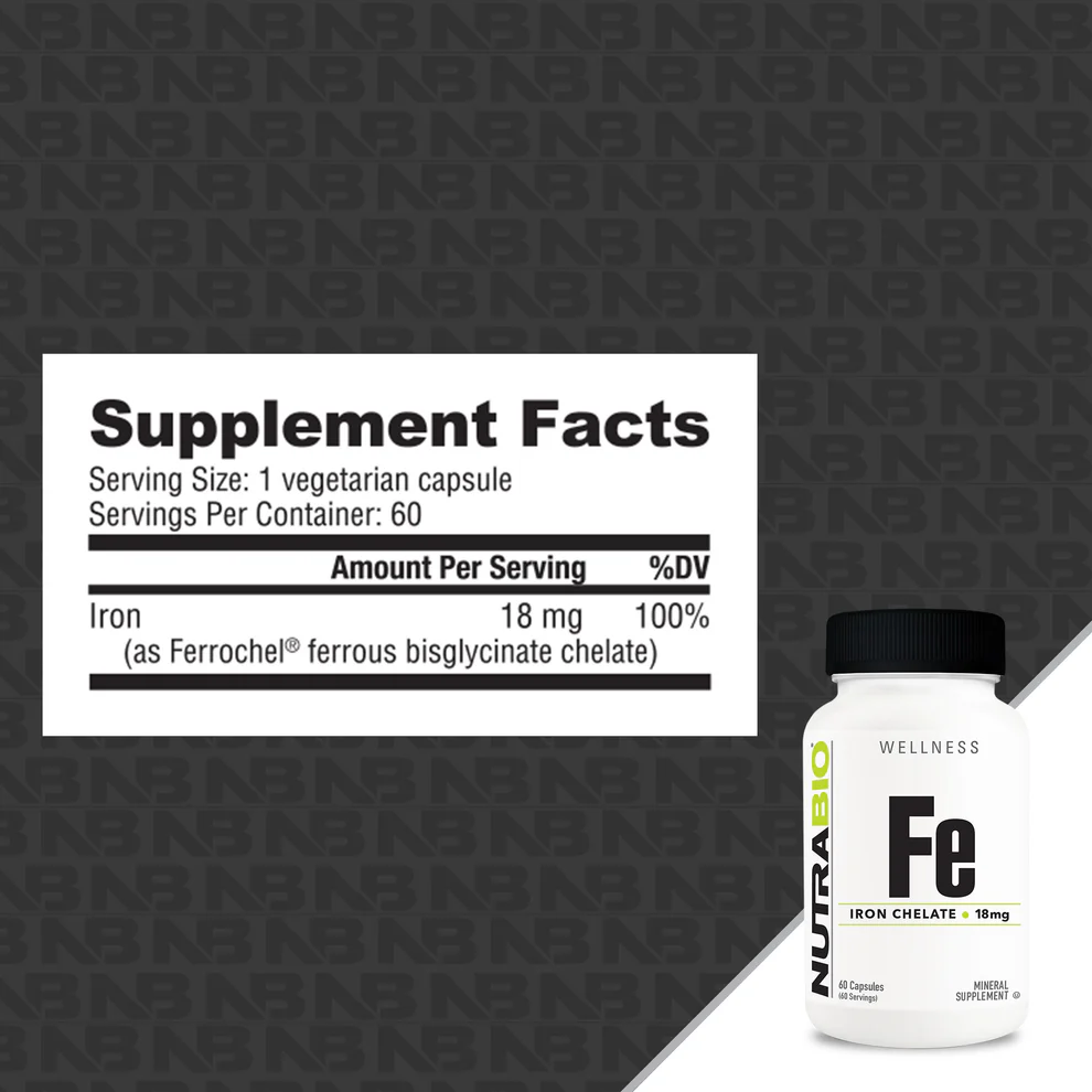 NutraBio Iron Chelate 18mg