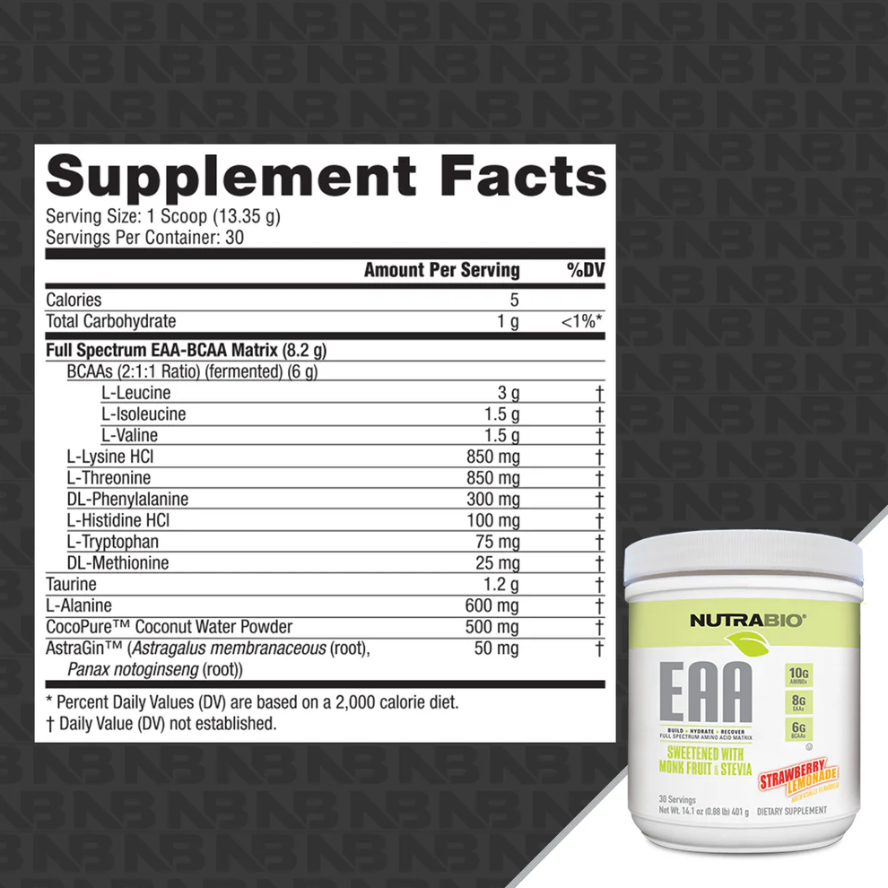 NutraBio EAA Natural Powder