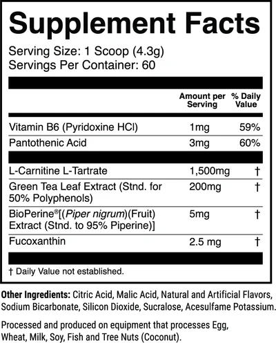 1st Phorm L Carnitine w/ Fucoxanthin